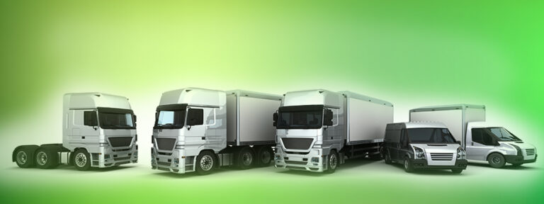 Fleet of various commercial vehicles